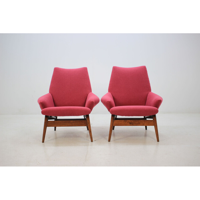 Set of 2 vintage 1950 Miroslav Navratil lounge chair