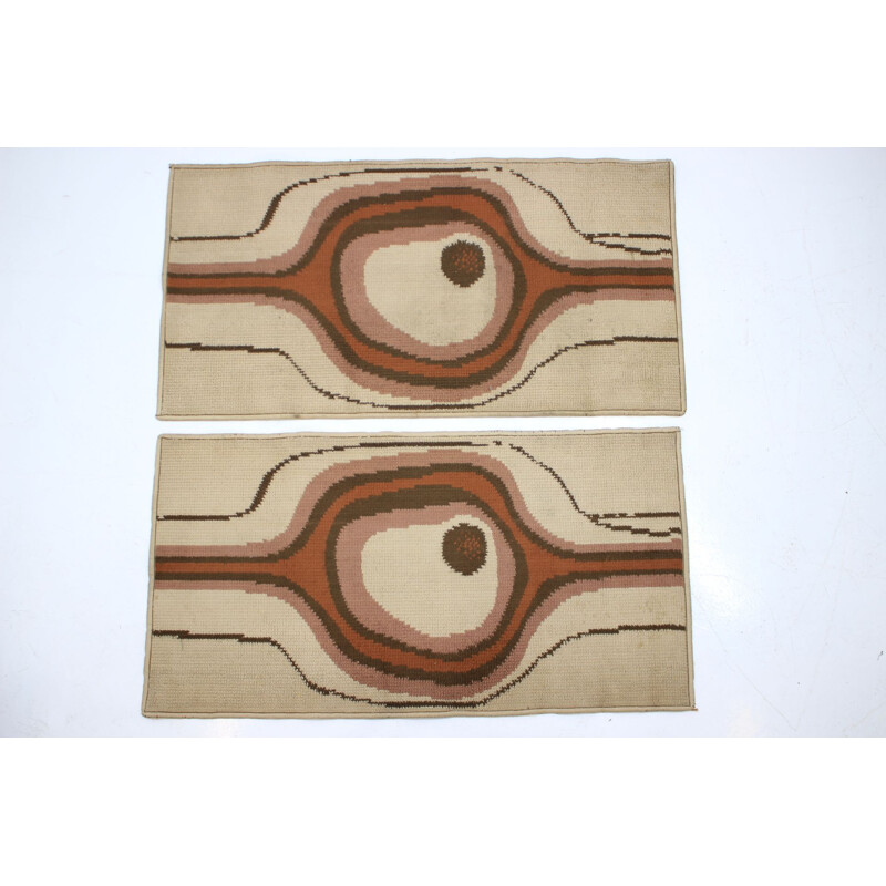 Set of 3 vintage scandinavian design carpets rugs