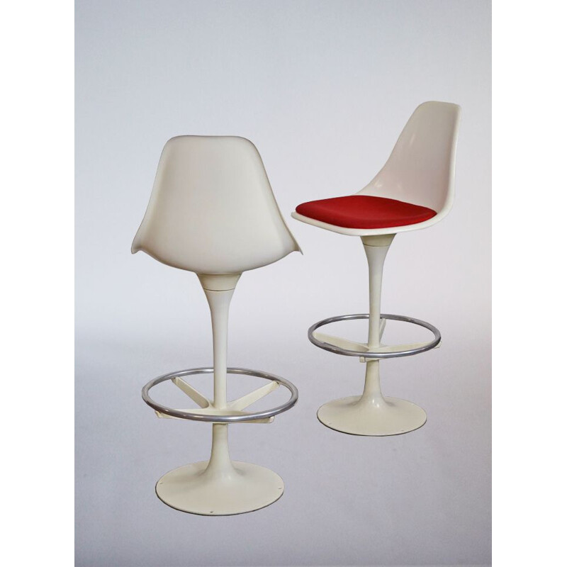 Set of 2 vintage swivel bar chair by Maurice Burke for Arkana