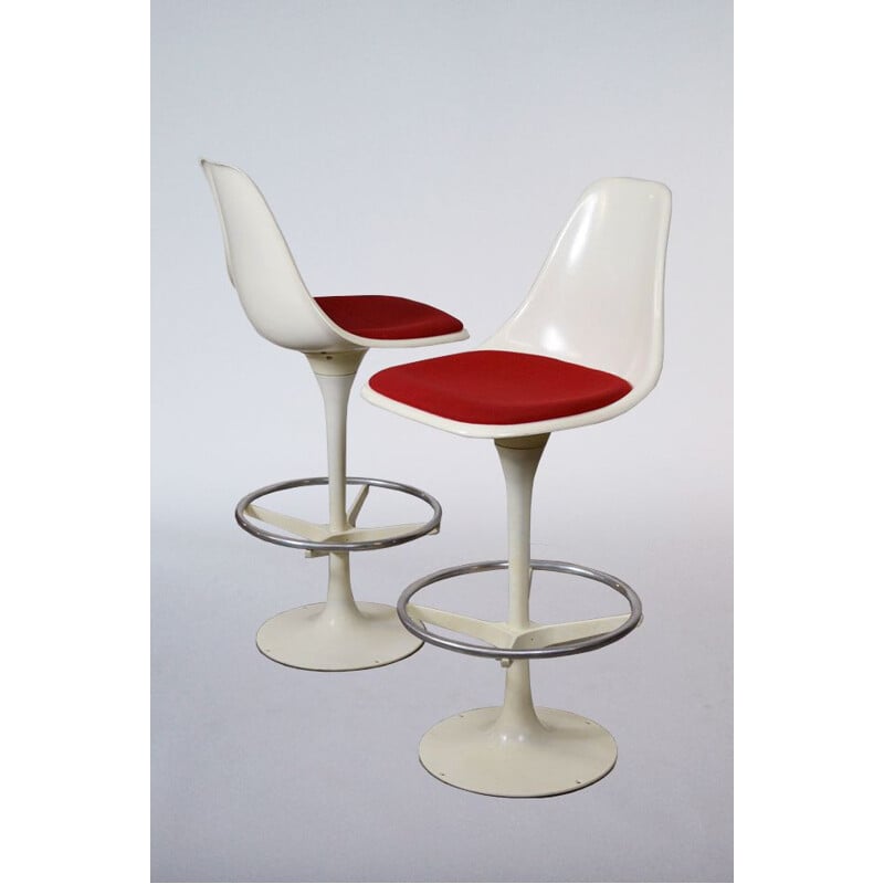 Set of 2 vintage swivel bar chair by Maurice Burke for Arkana