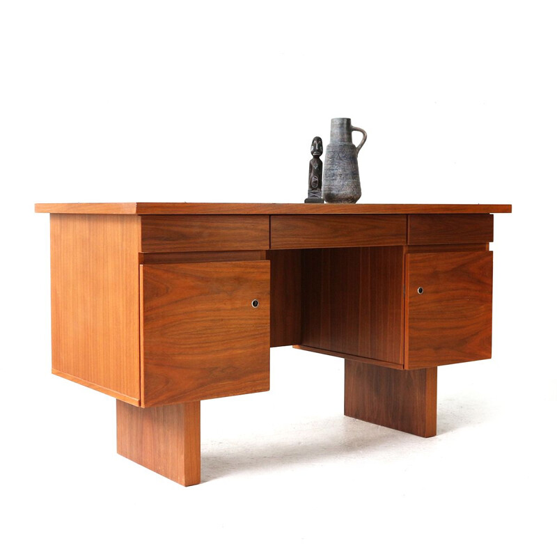 Vintage cubic walnut desk