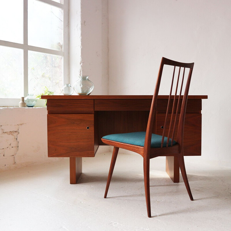 Vintage cubic walnut desk