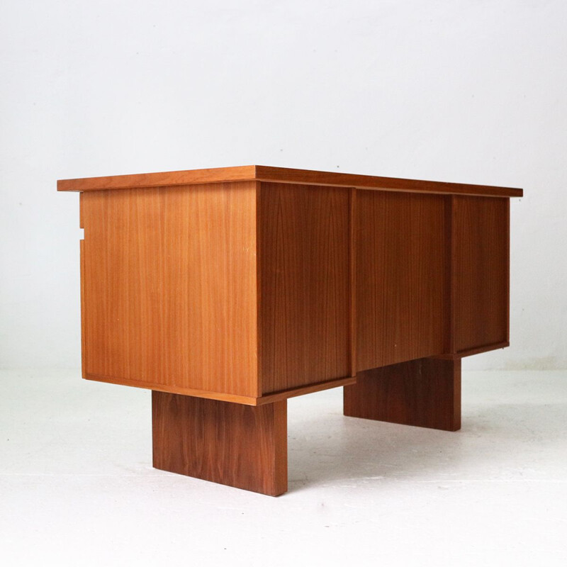 Bureau vintage cube en noyer