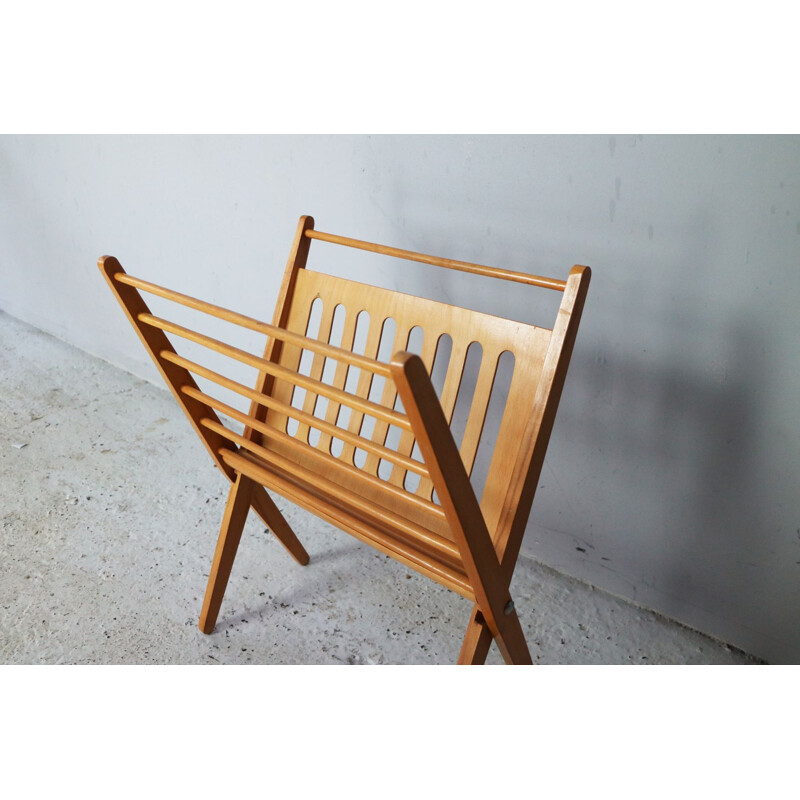 Vintage Dutch Cees Braakman magazine rack by Pastoe