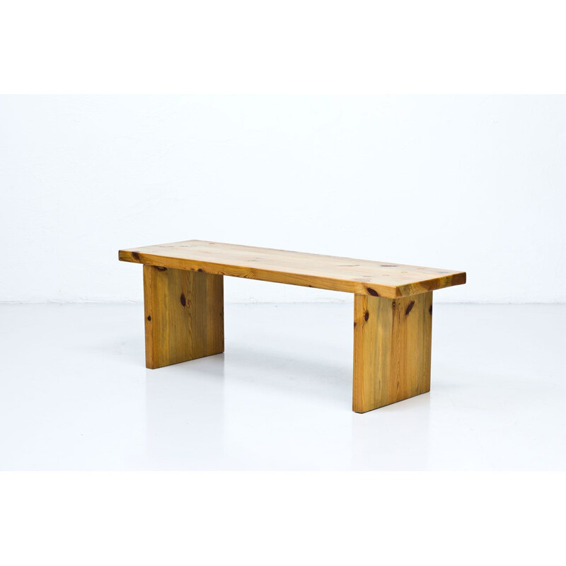 Vintage Swedish solid pine bench