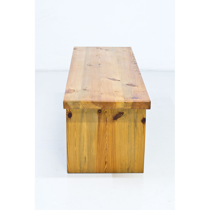 Vintage Swedish solid pine bench