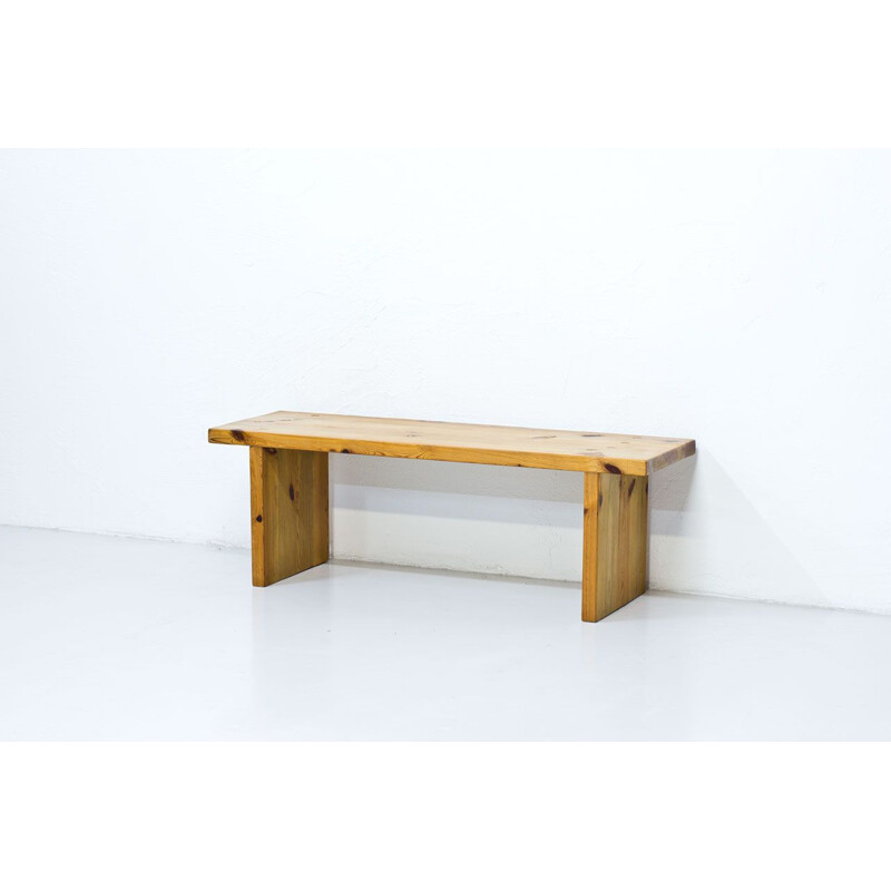 Vintage Swedish solid pine bench