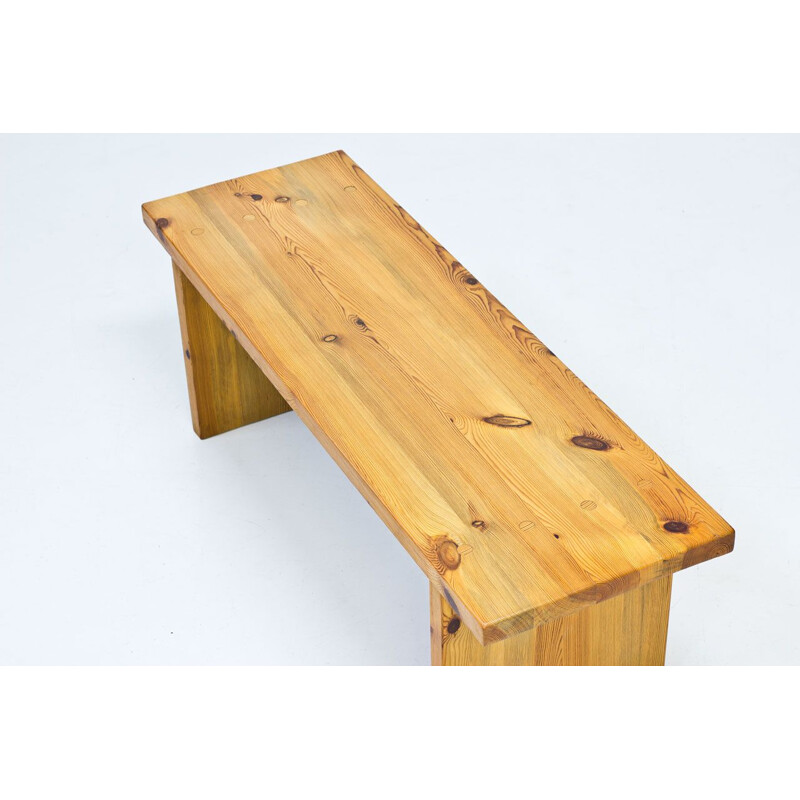 Vintage Swedish solid pine bench