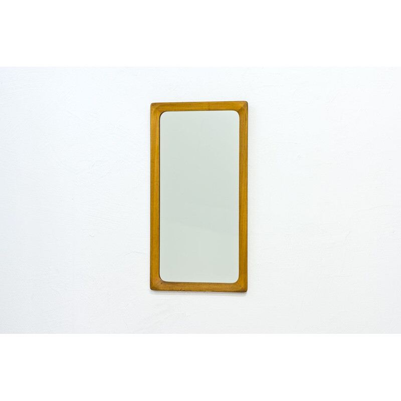 Vintage Swedish wall mirror in birch