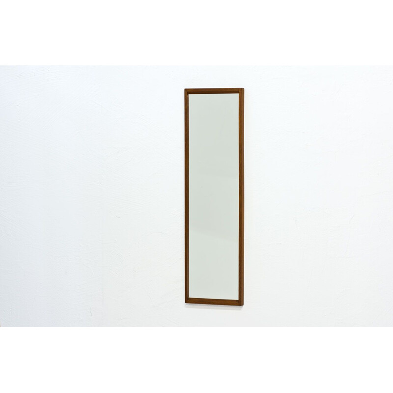 Miroir vintage danois en teck rectangulaire par Kai Kristiansen pour Aksel Kjersgaard