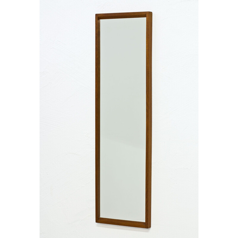 Vintage Danish rectangular teak wall mirror by Kai Kristiansen for Aksel Kjersgaard