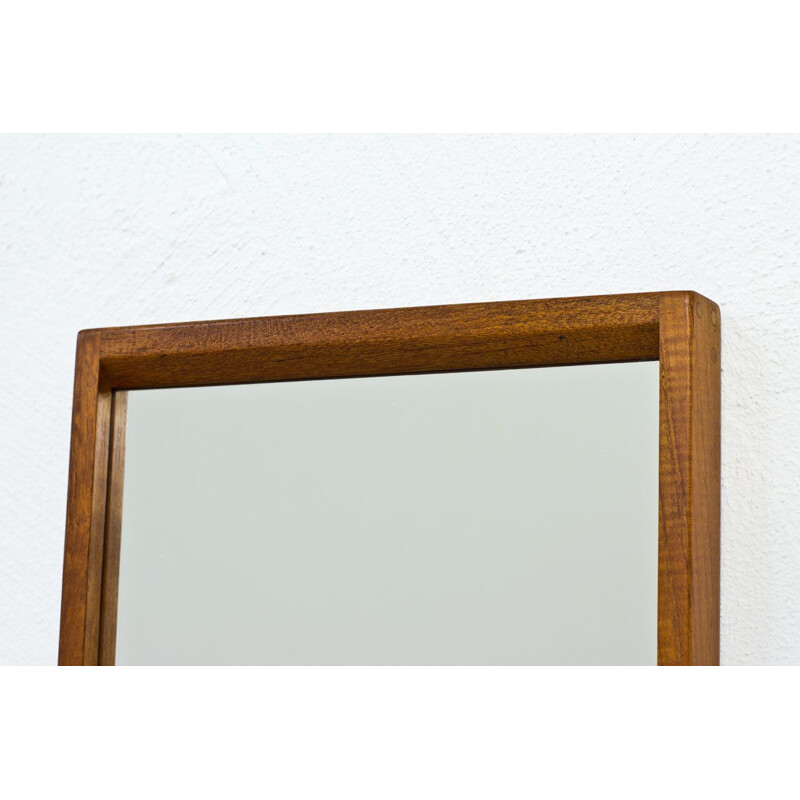 Vintage Danish rectangular teak wall mirror by Kai Kristiansen for Aksel Kjersgaard