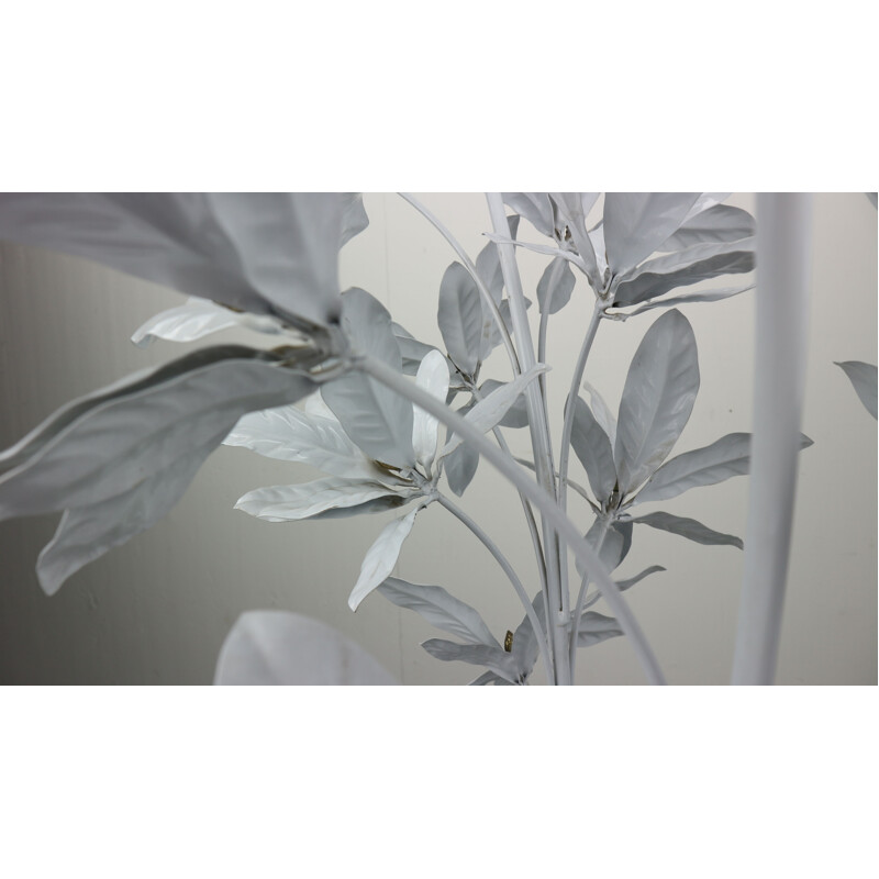 Lampada da terra vintage a fiori bianchi di Hans Kögl