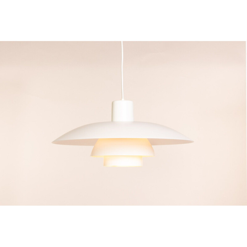 Vintage white PH43 pendant lamp for Louis Poulsen in fabric and aluminium