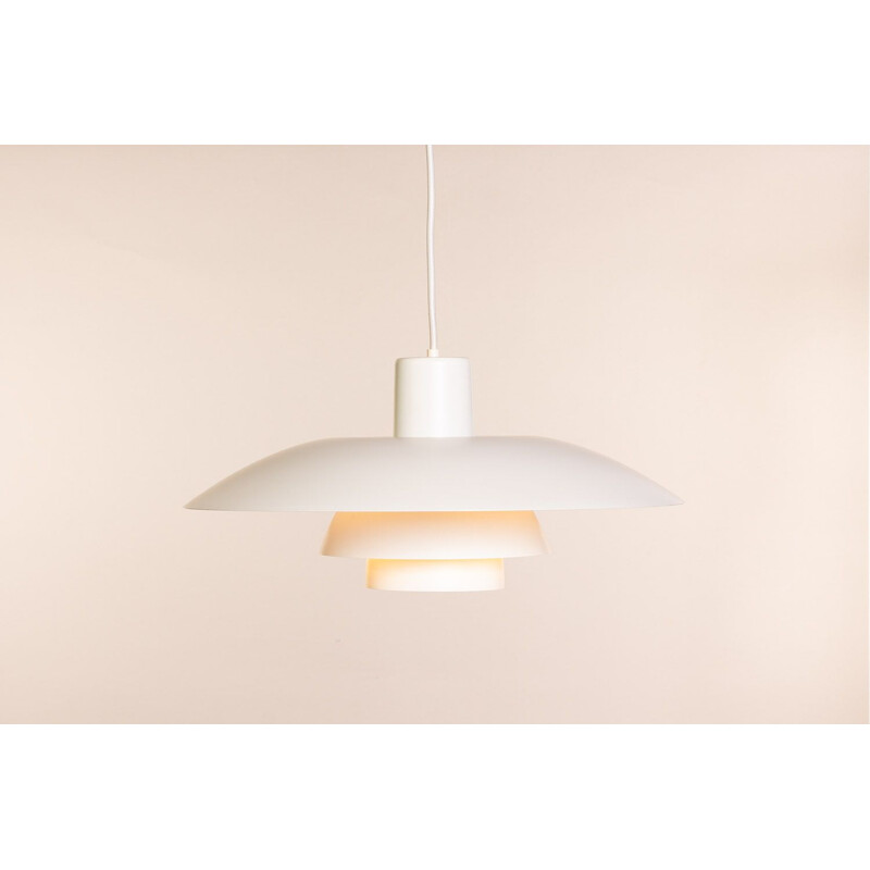 Vintage white PH43 pendant lamp for Louis Poulsen in fabric and aluminium