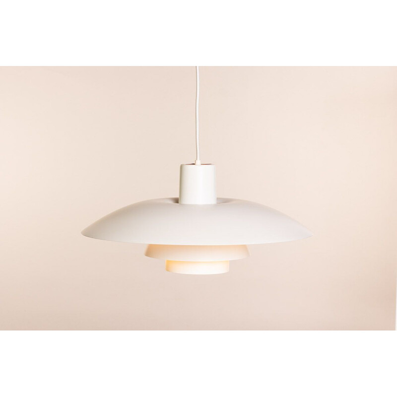 Vintage white PH43 pendant lamp for Louis Poulsen in fabric and aluminium