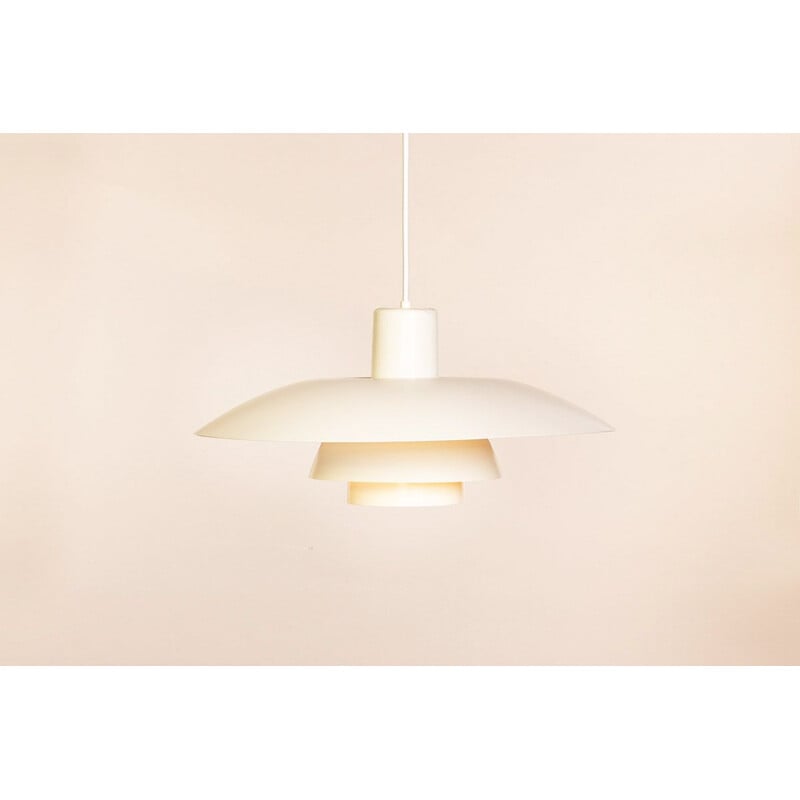 Vintage white PH43 pendant lamp for Louis Poulsen in fabric and aluminium