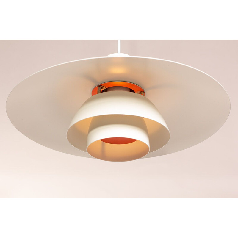 Vintage white PH43 pendant lamp for Louis Poulsen in fabric and aluminium