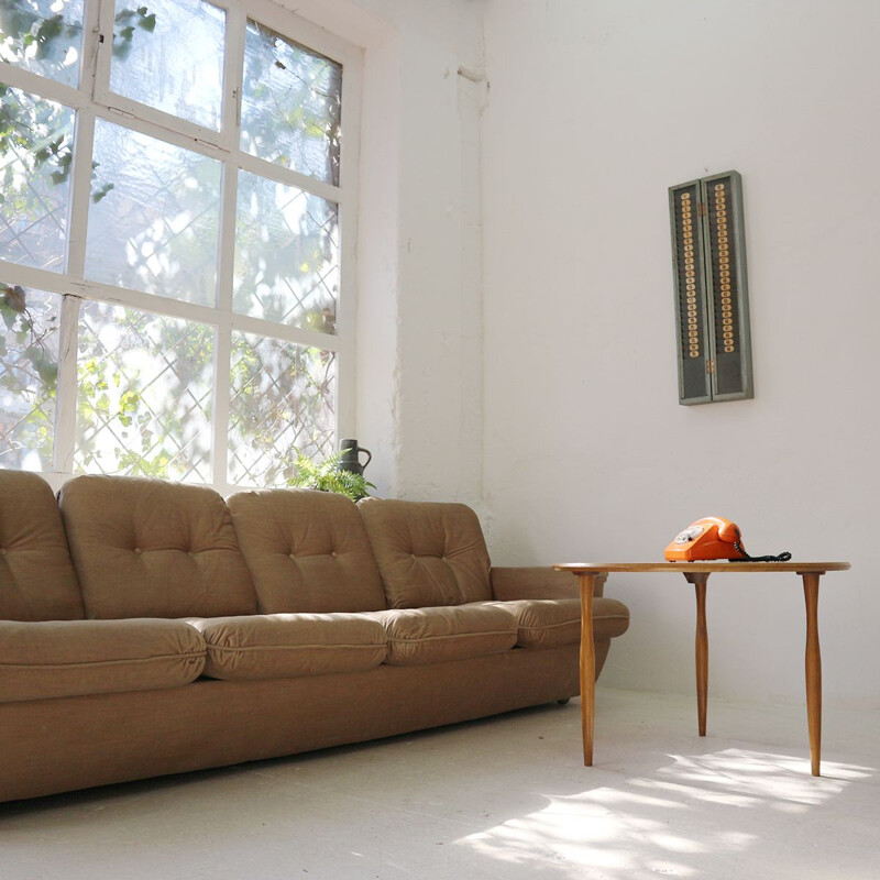 Vintage german sofa in beige fabric 1970