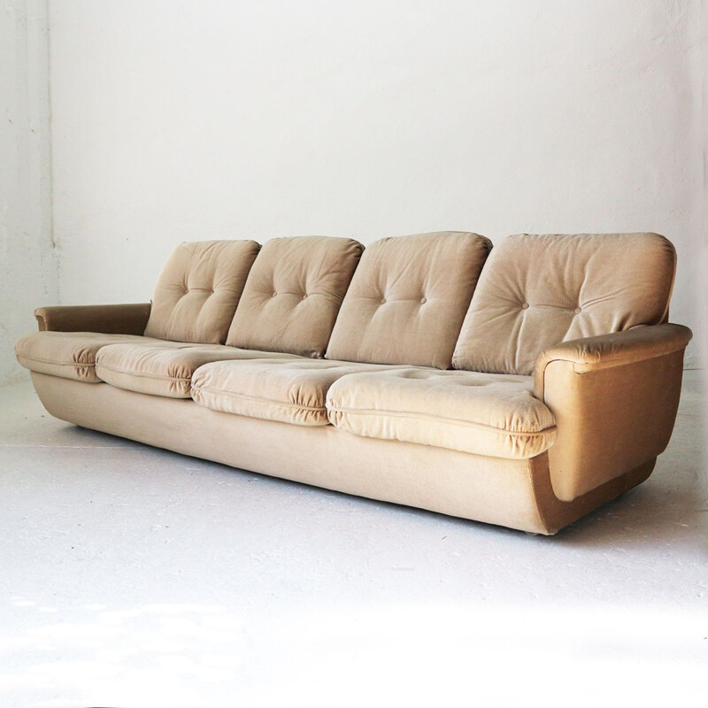 Vintage german sofa in beige fabric 1970