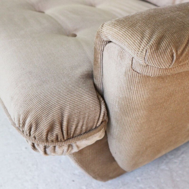 Vintage german sofa in beige fabric 1970