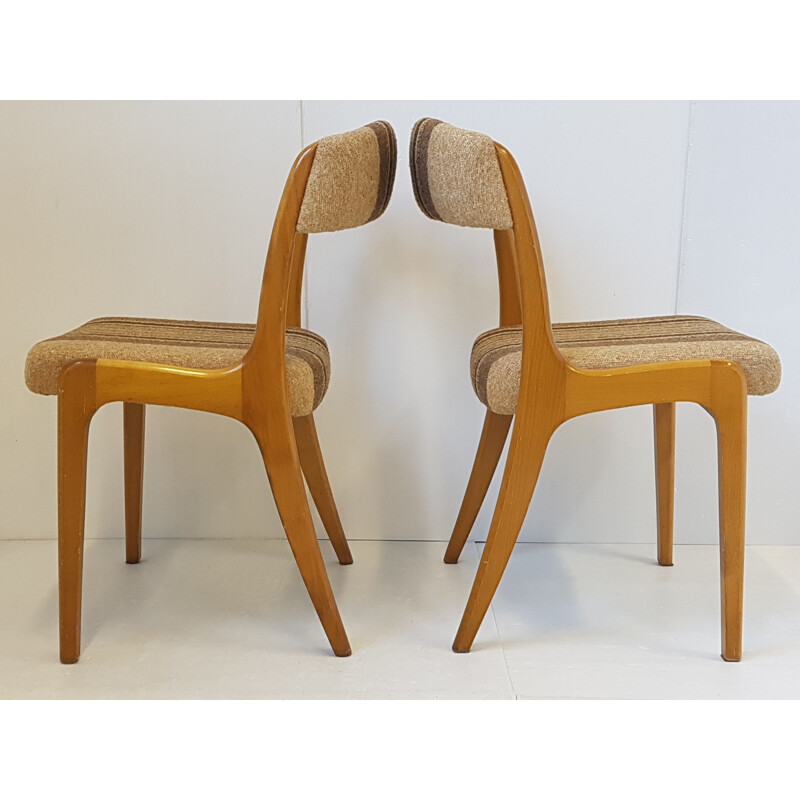 Set of 6 vintage chairs in beech