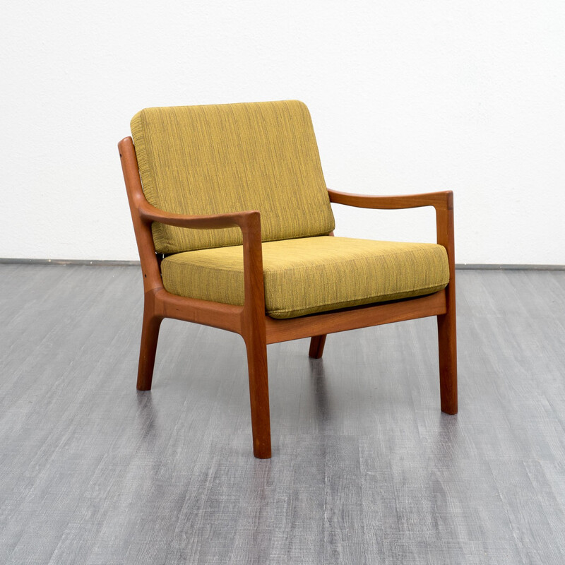 Fauteuil en teck et tissu, Ole WANSCHER - 1950