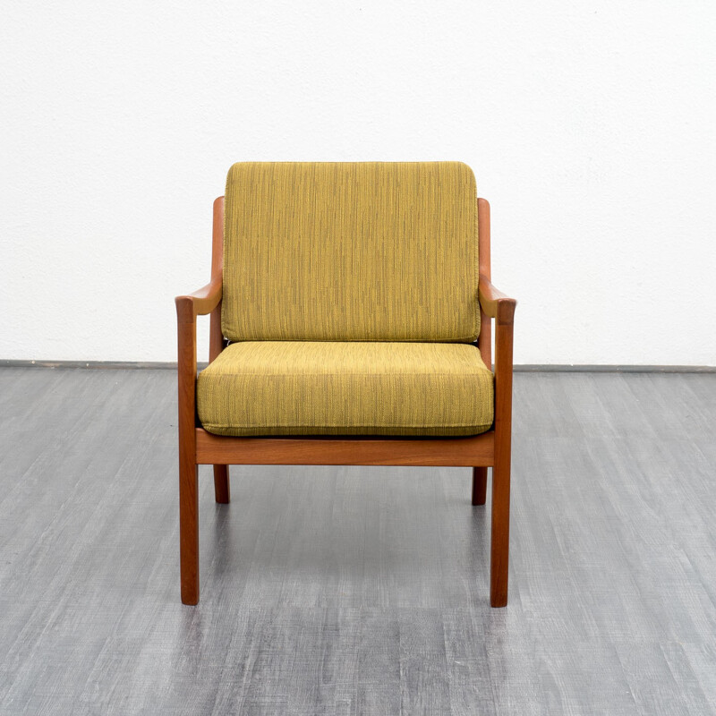 Fauteuil en teck et tissu, Ole WANSCHER - 1950