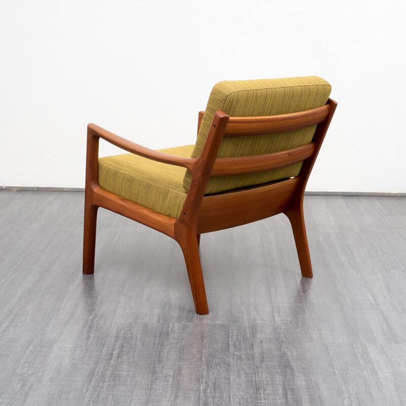 Fauteuil en teck et tissu, Ole WANSCHER - 1950