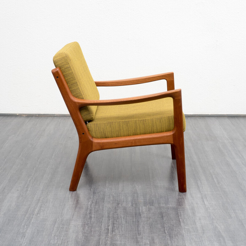 Fauteuil en teck et tissu, Ole WANSCHER - 1950