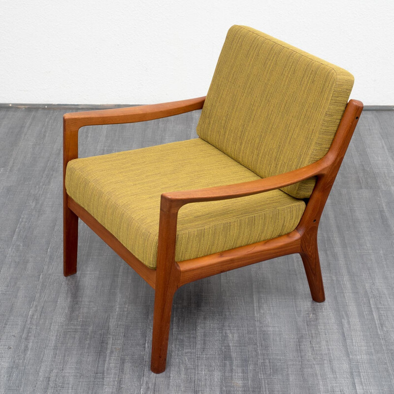 Fauteuil en teck et tissu, Ole WANSCHER - 1950