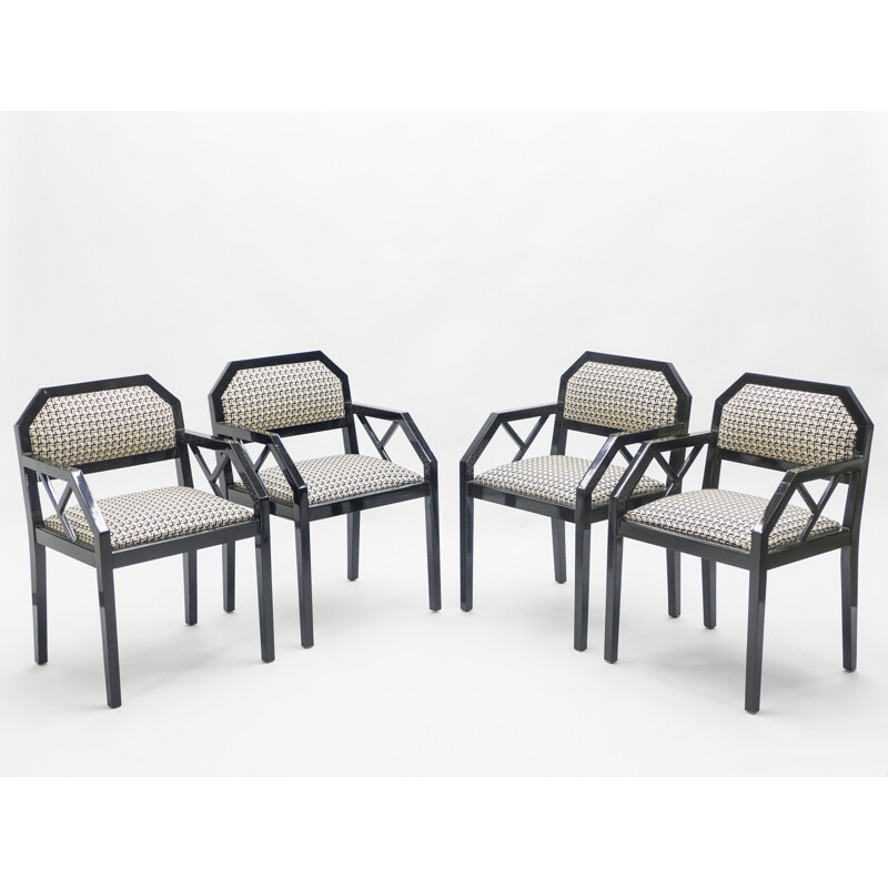 Set of 4 vintage chairs by Jean-Claude Mahey for Romeo Paris