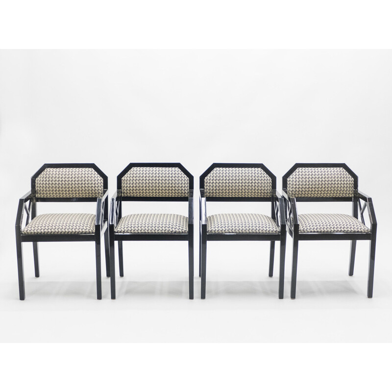 Set of 4 vintage chairs by Jean-Claude Mahey for Romeo Paris