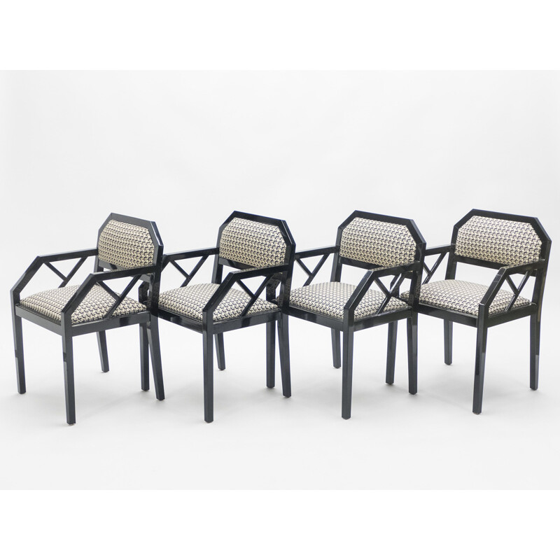 Set of 4 vintage chairs by Jean-Claude Mahey for Romeo Paris