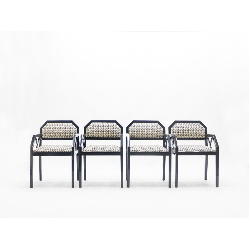 Set of 4 vintage chairs by Jean-Claude Mahey for Romeo Paris