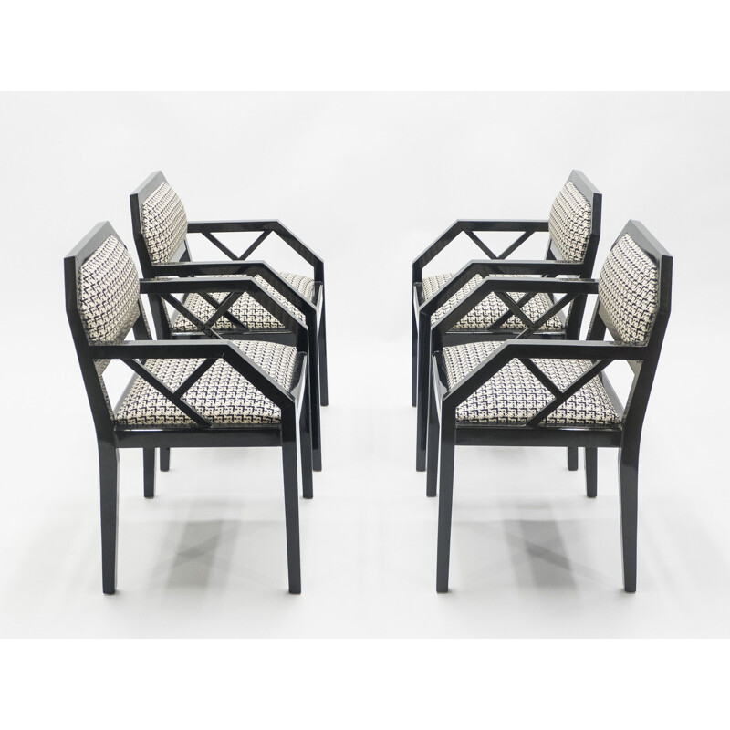 Set of 4 vintage chairs by Jean-Claude Mahey for Romeo Paris