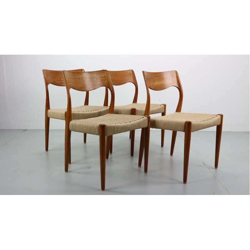 Set of 4 dining chairs by Niels O. Moller