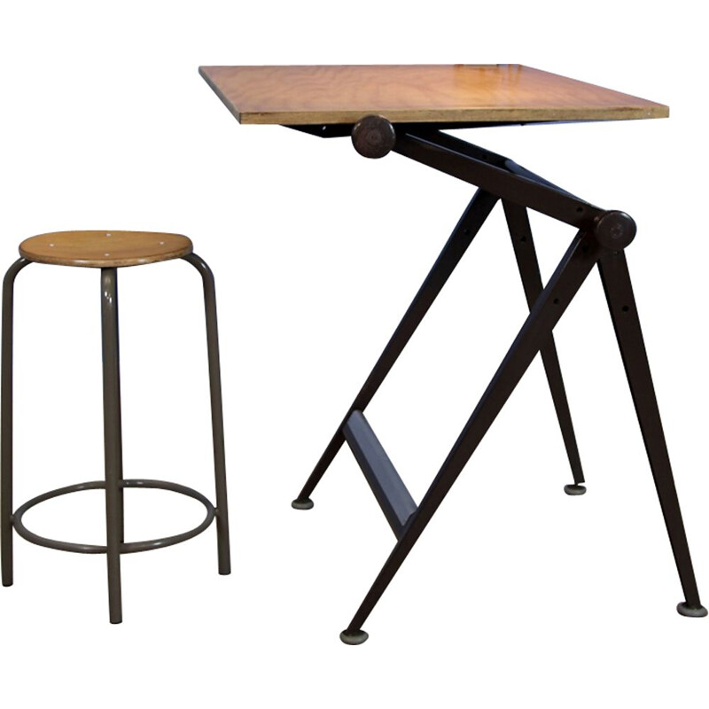 Set of vintage Reply desk for Ahrend de Cirkel in beech and metal 1960