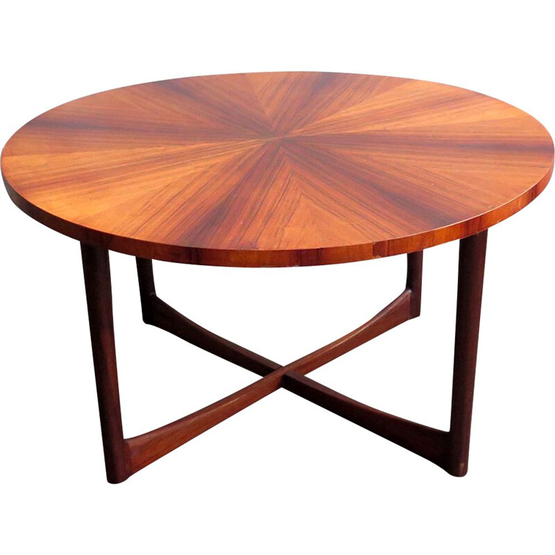 Vintage rosewood and teak round table 1960