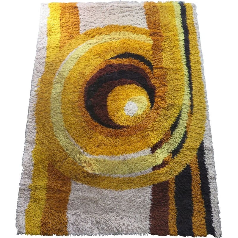 Vintage german rug in yellow wool 1970