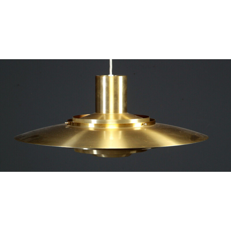 Vintage hanging lamp golden by Preben Fabricius and Jørgen Kastholm