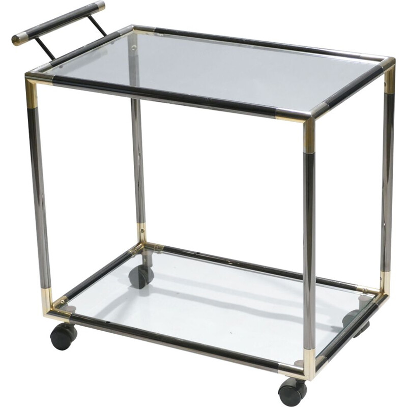 Serving trolley with brass elements 1970