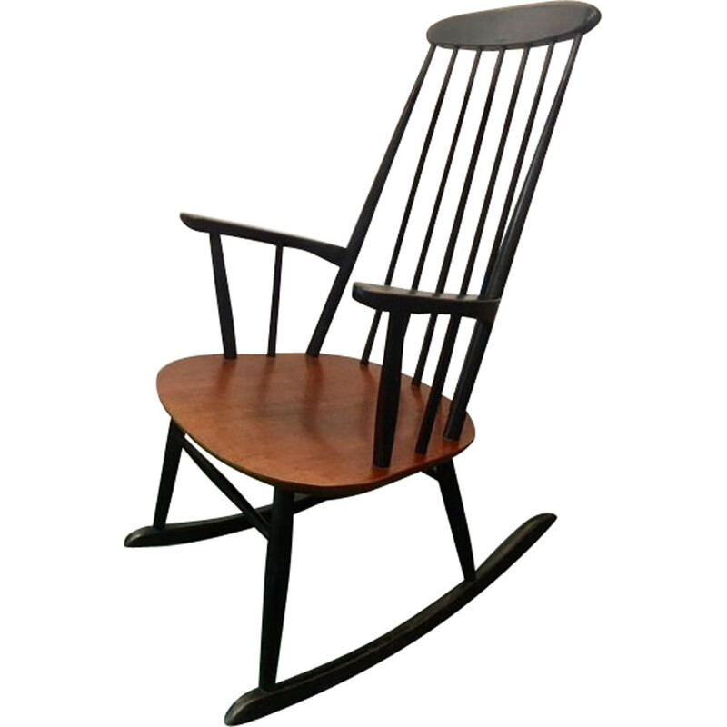 Vintage wooden rocking chair by Stol Kamnik