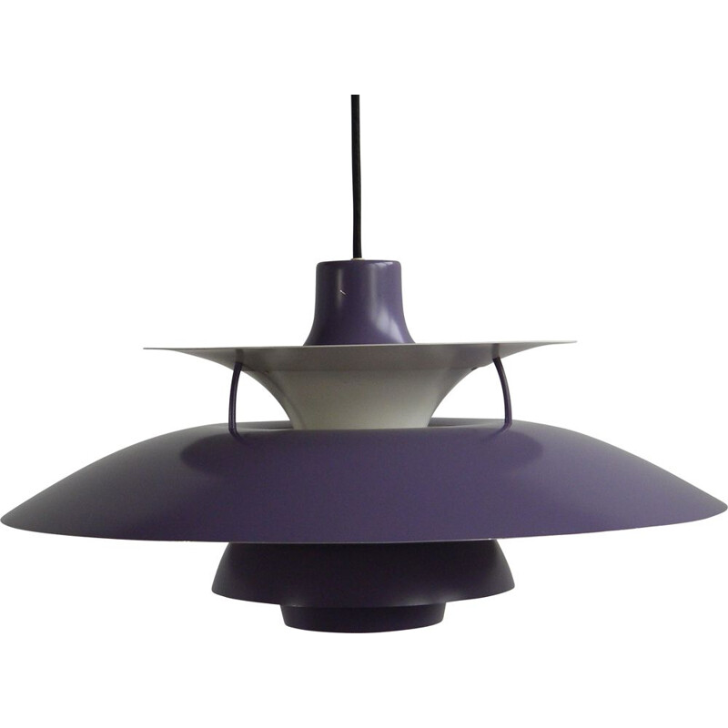Vintage Danish hanging lamp Ph 5-6 purple by Poul Henningsen