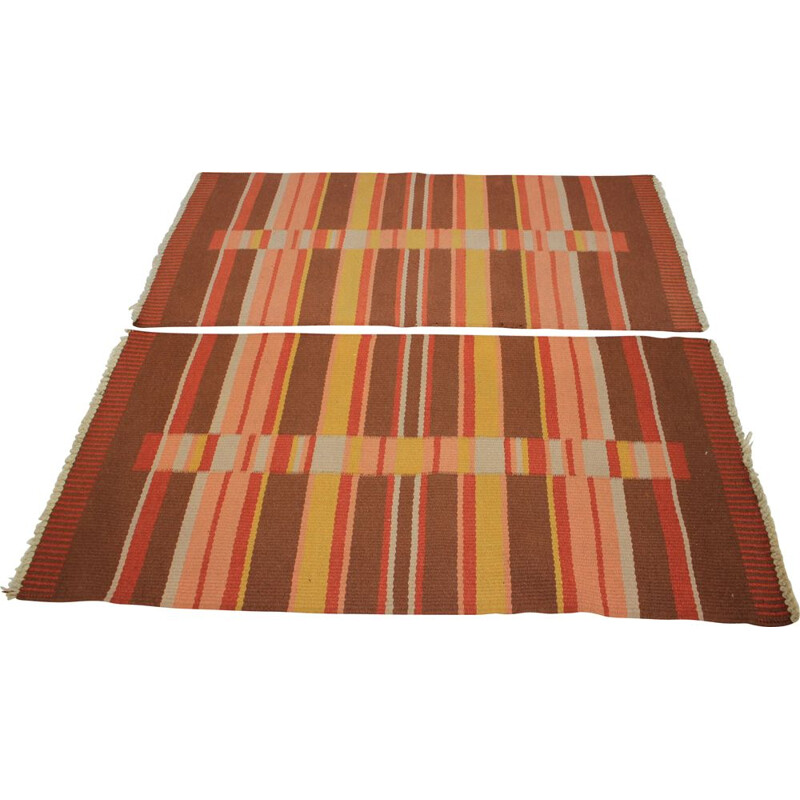 Set of 2 vintage Antonín Kybal small carpets rugs