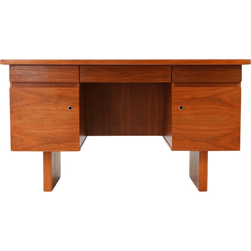 Bureau vintage cube en noyer