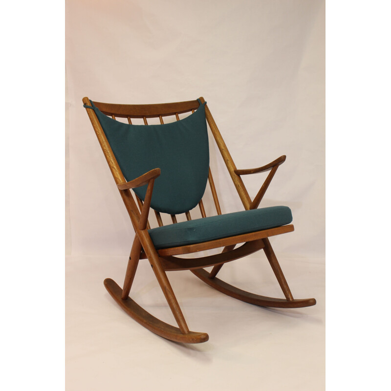 Rocking chair in teak by Frank Reenskaug