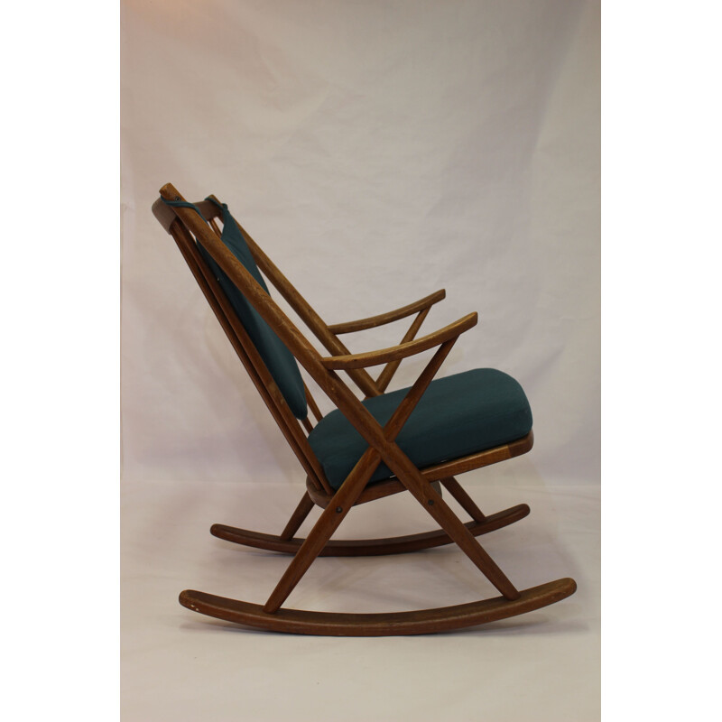 Rocking chair in teak by Frank Reenskaug