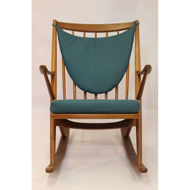 Rocking chair in teak by Frank Reenskaug