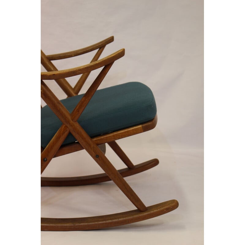 Rocking chair in teak by Frank Reenskaug